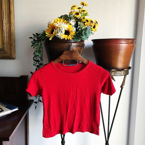 Brandy Melville Tops - BRANDY MELVILLE SOFT RED TEE